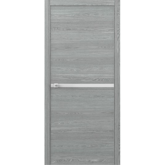 Дверь модель E цвет Дуб скальный Art-шпон ALBERO серии Status с алюминиевой кромкой 