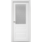 Межкомнатная дверь ALBERO Классика-3 - эмаль, цвет белый, остеклённая (с магнитным замком) Межкомнатная дверь ALBERO Классика-3 - эмаль, цвет белый, остеклённая (с магнитным замком)