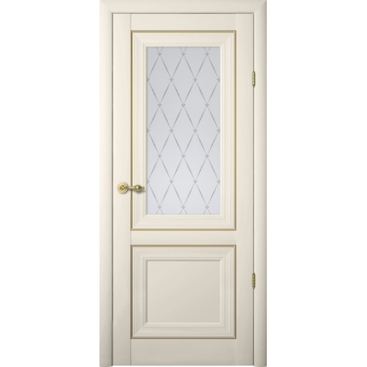 Дверь модель Прадо ALBERO серии Империя VINYL ваниль, стекло Гранд