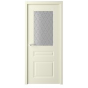 Межкомнатная дверь ALBERO Стиль-2 - эмаль, цвет слоновая кость, остеклённая (с врезкой под магнитный замок) Межкомнатная дверь ALBERO Стиль-2 - эмаль, цвет слоновая кость, остеклённая (с врезкой под магнитный замок)
