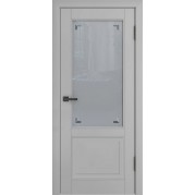 Межкомнатная дверь AVIDOOR Элеганс-02 - эмаль, цвет RAL 7047 со стеклом