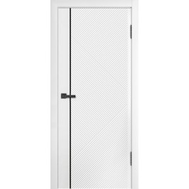 Межкомнатная дверь AVIDOOR Элеганс-05 - эмаль, цвет белый с черным молдингом