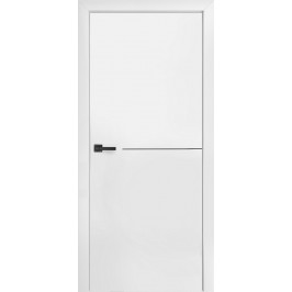 Межкомнатная дверь AVIDOOR Элеганс-06 - эмаль, цвет белый с черным молдингом