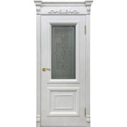 Межкомнатная дверь AVIDOOR Идель - шпон натуральный, цвет ясень белый со стеклом