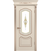 Межкомнатная дверь BPDOORS Сюита B0 ДО - эмаль, цвет шампань патина розовое золото, остеклённая