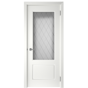 Межкомнатная дверь BPDOORS Blade-2 ДО - эмаль, цвет белый (остеклённая, цвет сатинат, ромб) Межкомнатная дверь BPDOORS Blade-2 ДО - эмаль, цвет белый (остеклённая, цвет сатинат, ромб)