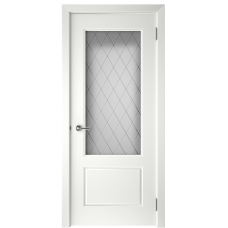 Дверь BP-DOORS  BLADE-2 ДО Эмаль белая стекло сатинат Ромб