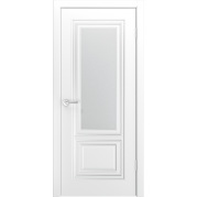 Межкомнатная дверь BPDOORS Favi В0 ДО - эмаль, цвет белая патина серебро, остеклённая