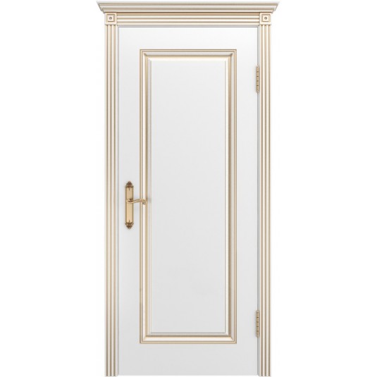 Межкомнатная дверь BPDOORS Ревью В1 - эмаль, цвет белый, патина золото