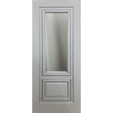 Дверь BP-DOORS Favi В0 ДО Эмаль Белая патина серебро со стеклом