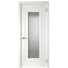 Дверь BP-DOORS  BLADE-1 ДО Эмаль белая стекло сатинат Ромб