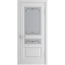 Межкомнатные двери Модель L-2  белая эмаль со стеклом