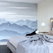 Скрытая дверь h-2100 мм Invisible ALU Black Revers Premium 55 мм с внутренним открыванием под покраску 