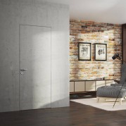 Скрытая дверь h-2000 мм  Invisible  ALU 42 мм с внешним открыванием под покраску Скрытая дверь h-2000 мм  Invisible  ALU 42 мм с внешним открыванием под покраску