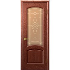 Межкомнатные двери Лаура (красное дерево, стекло)