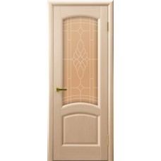 Межкомнатные двери Лаура (беленый дуб, стекло)