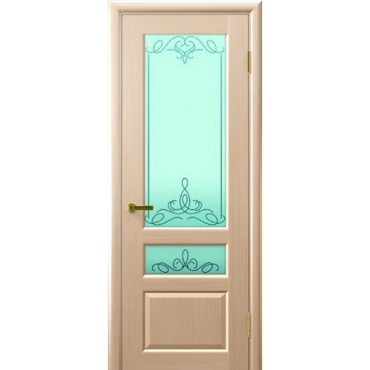 Межкомнатные двери ВАЛЕНТИЯ 2 (беленый дуб, стекло)