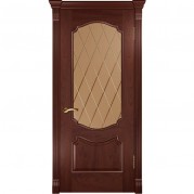 Межкомнатная дверь шпон Luxor Венеция красное дерево остеклённая