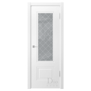 Межкомнатная дверь DIODOOR Контур-1 - эмаль, цвет белый, остеклённая