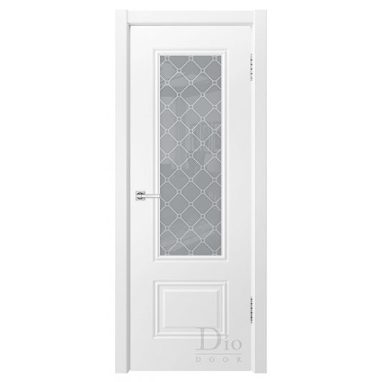 Межкомнатная Дверь DioDoor КОНТУР-1 эмаль белая со стеклом