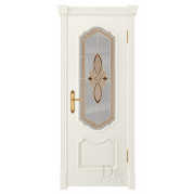 Межкомнатная дверь DIODOOR Каролина - шпон натуральный, цвет ясень жасмин, остеклённая