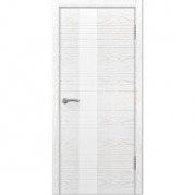 Межкомнатная дверь DIODOOR Лайн-3 - шпон натуральный, цвет ясень белый, остеклённая