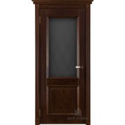 Межкомнатная дверь ОКА Афина - массив дуба, цвет античный орех (остеклённая)