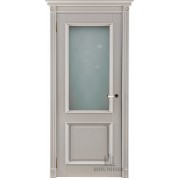 Межкомнатная дверь ОКА Афина - массив дуба, эмаль, цвет слоновая кость (остеклённая)