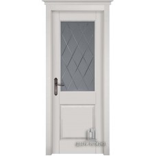 Дверь межкомнатная Элегия массив эмаль белая остекленная