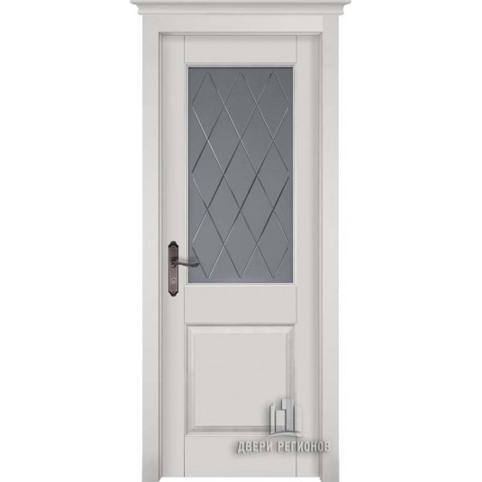 Дверь межкомнатная Элегия массив эмаль белая остекленная