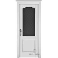 Дверь межкомнатная Фоборг массив эмаль белая остекленная