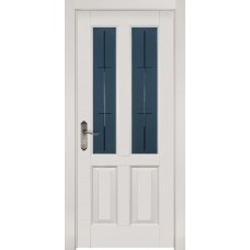 Дверь межкомнатная Ретро массив ольхи эмаль белая остекленная