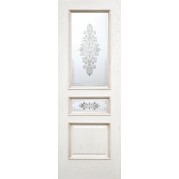 Межкомнатная дверь ДВОРЕЦКИЙ Альба ДО - шпон натуральный, цвет ясень ясень белый, остеклённая Межкомнатная дверь ДВОРЕЦКИЙ Альба ДО - шпон натуральный, цвет ясень ясень белый, остеклённая