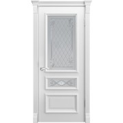  Межкомнатные двери Модель Калипсо белая эмаль  со стеклом