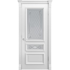  Межкомнатные двери Модель Калипсо белая эмаль  со стеклом