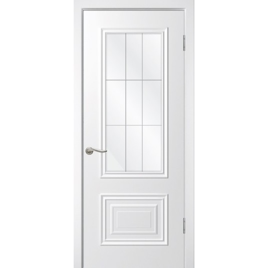 Дверь Гранд-1 ДО Эмаль белая стекло сатинат