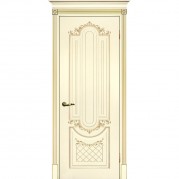 Дверь эмаль Текона Smalta 13 ДГ Слоновая кость RAL 1013 патина золото