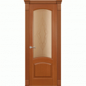 Межкомнатная дверь CITYDOORS Александрит ДО - шпон натуральный, цвет тёмный анегри, остеклённая