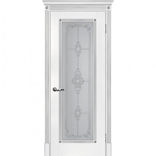 Дверь экошпон Мариам Флоренция-1 ДО Белый патина серебро