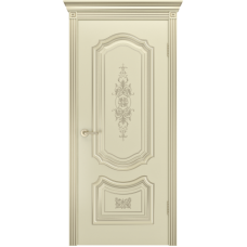 Дверь BP-DOORS Соло R-0 B3 ДГ Эмаль Шампань патина Белое золото