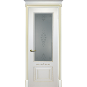 Дверь эмаль Текона Smalta 04 ДО Белый RAL 9003 патина золото