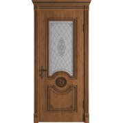 Дверь ВФД Classic Art Greta Honey Classic с патиной стекло сатин. белое