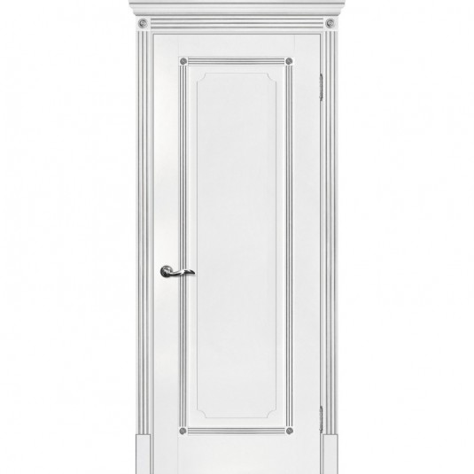 Дверь экошпон Мариам Флоренция-1 ДГ Белый патина серебро