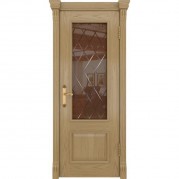 Межкомнатная дверь DIODOOR Цезарь-1 - шпон натуральный, цвет дуб светлый, остеклённая