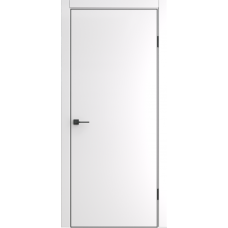 Межкомнатная дверь Luxor ДП-50 White Silk с черной алюминиевой кромкой