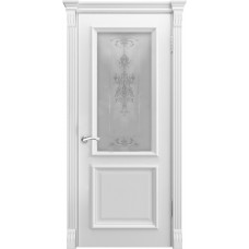  Межкомнатные двери Модель Вита белая эмаль со стеклом