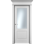 Межкомнатная дверь OFRAM Нафта-2 остекленная - эмаль, цвет белый (с врезкой под магнитный замок)
