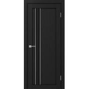 Межкомнатная дверь OPTIMA PORTE Турин_525АПС.121 молдинг ал.хром/черный экошпон
