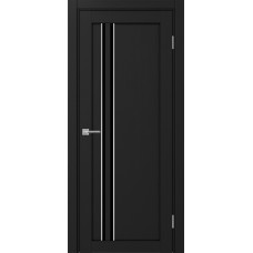 Межкомнатная дверь OPTIMA PORTE Турин_525АПС.121 молдинг ал.хром/черный экошпон