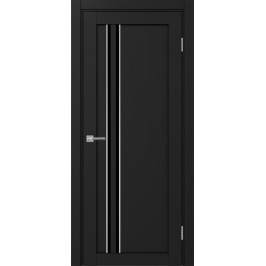 Межкомнатная дверь OPTIMA PORTE Турин_525АПС.121 молдинг ал.хром/черный экошпон